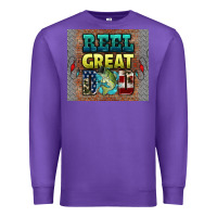 Purple reel great dad Premium Sweatshirt - HRA Design Shop