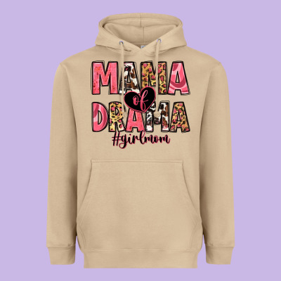 Mama Of Drama Girl Mom Heavyweight Hoodie Designed By Zillion Design Studio