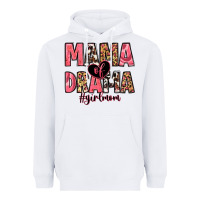 White mama of drama girl mom Heavyweight Hoodie - Zillion Design Studio