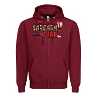 Burgundy i run on sarcasm and wine Zipper Hoodie - Zillion Design Studio