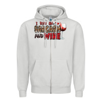 Dove Grey i run on sarcasm and wine Zipper Hoodie - Zillion Design Studio