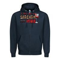 Navy i run on sarcasm and wine Zipper Hoodie - Zillion Design Studio