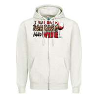 Oatmeal Heather i run on sarcasm and wine Zipper Hoodie - Zillion Design Studio