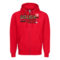 Red i run on sarcasm and wine Zipper Hoodie - Zillion Design Studio