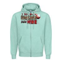 Seafoam i run on sarcasm and wine Zipper Hoodie - Zillion Design Studio