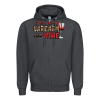 Smoke i run on sarcasm and wine Zipper Hoodie - Zillion Design Studio