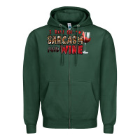 Sports Green i run on sarcasm and wine Zipper Hoodie - Zillion Design Studio