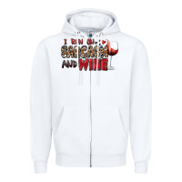 White i run on sarcasm and wine Zipper Hoodie - Zillion Design Studio