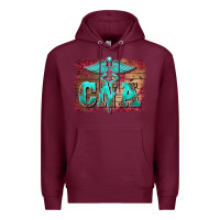 Burgundy western nurse certified nurse  assistant medilcal symbol  background Premium Hoodie - BarkalooDesign
