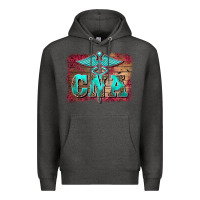 Charcoal Heather western nurse certified nurse  assistant medilcal symbol  background Premium Hoodie - BarkalooDesign