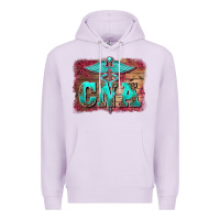 Lilac western nurse certified nurse  assistant medilcal symbol  background Premium Hoodie - BarkalooDesign