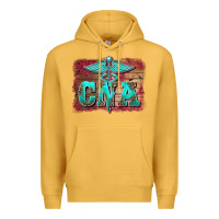 Mustard western nurse certified nurse  assistant medilcal symbol  background Premium Hoodie - BarkalooDesign