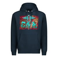 Navy western nurse certified nurse  assistant medilcal symbol  background Premium Hoodie - BarkalooDesign