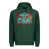 Sports Green western nurse certified nurse  assistant medilcal symbol  background Premium Hoodie - BarkalooDesign