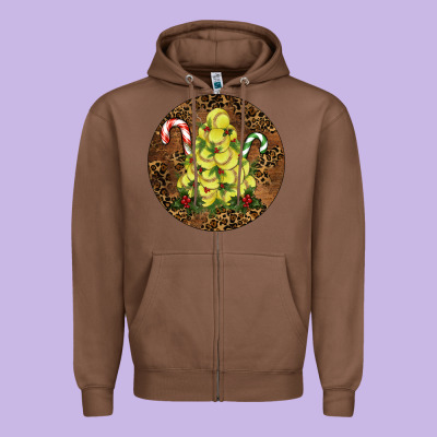 Zipper Hoodie Softball leopard christmas