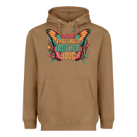 Toasted Coconut mind your own motherhood Heavyweight Hoodie - Zillion Design Studio