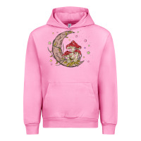 Fuchsia Pink moon and mushrooms Urban Hoodie - MaliasSmallBusiness