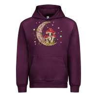 Mauve Wine moon and mushrooms Urban Hoodie - MaliasSmallBusiness