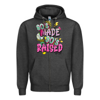 Charcoal Heather 80s made 90s raised Zipper Hoodie - texasbilliewilder