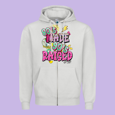 80s Made 90s Raised Zipper Hoodie Designed By Texasbilliewilder