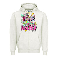 Oatmeal Heather 80s made 90s raised Zipper Hoodie - texasbilliewilder