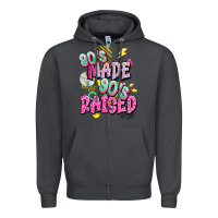 Smoke 80s made 90s raised Zipper Hoodie - texasbilliewilder