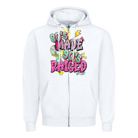 White 80s made 90s raised Zipper Hoodie - texasbilliewilder