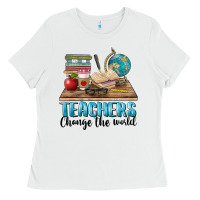 White teachers change the world Ladies Tee - BarkalooDesign