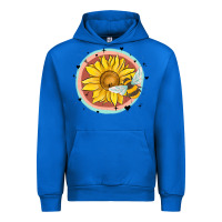 Cobalt bee and sunflower Urban Hoodie - MaliasSmallBusiness