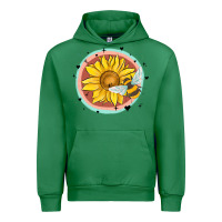 Emerald bee and sunflower Urban Hoodie - MaliasSmallBusiness