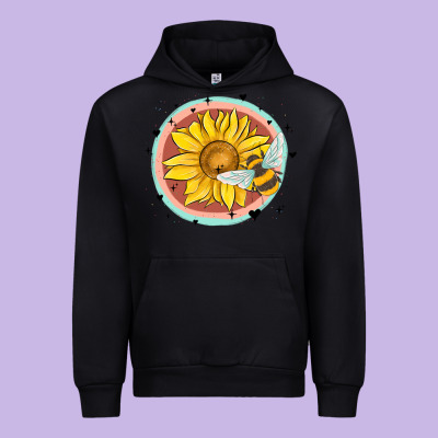 Bee And Sunflower Urban Hoodie Designed By Maliassmallbusiness