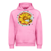 Fuchsia Pink bee and sunflower Urban Hoodie - MaliasSmallBusiness