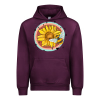 Mauve Wine bee and sunflower Urban Hoodie - MaliasSmallBusiness