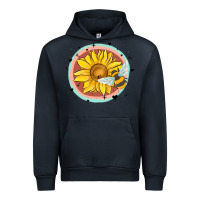 Navy bee and sunflower Urban Hoodie - MaliasSmallBusiness