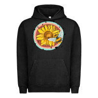 Pigment Black bee and sunflower Urban Hoodie - MaliasSmallBusiness
