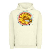 Pigment Pistachio bee and sunflower Urban Hoodie - MaliasSmallBusiness