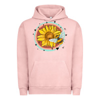 Pigment Salmon bee and sunflower Urban Hoodie - MaliasSmallBusiness