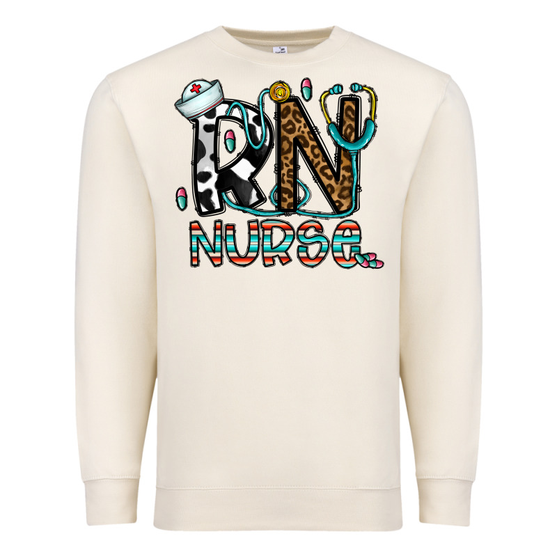 Rn Nurse Premium Sweatshirt by CowhideDigitalArt | Teevron