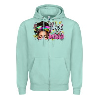 Seafoam 80s made 90s raised messy bun Zipper Hoodie - texasbilliewilder