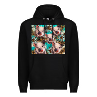 Black western cowhide sunflower baby pig Premium Hoodie - BarkalooDesign