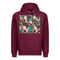 Burgundy western cowhide sunflower baby pig Premium Hoodie - BarkalooDesign