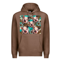 Chestnut western cowhide sunflower baby pig Premium Hoodie - BarkalooDesign