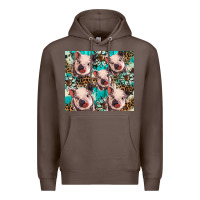 Coffee western cowhide sunflower baby pig Premium Hoodie - BarkalooDesign