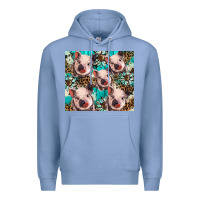 Colony Blue western cowhide sunflower baby pig Premium Hoodie - BarkalooDesign
