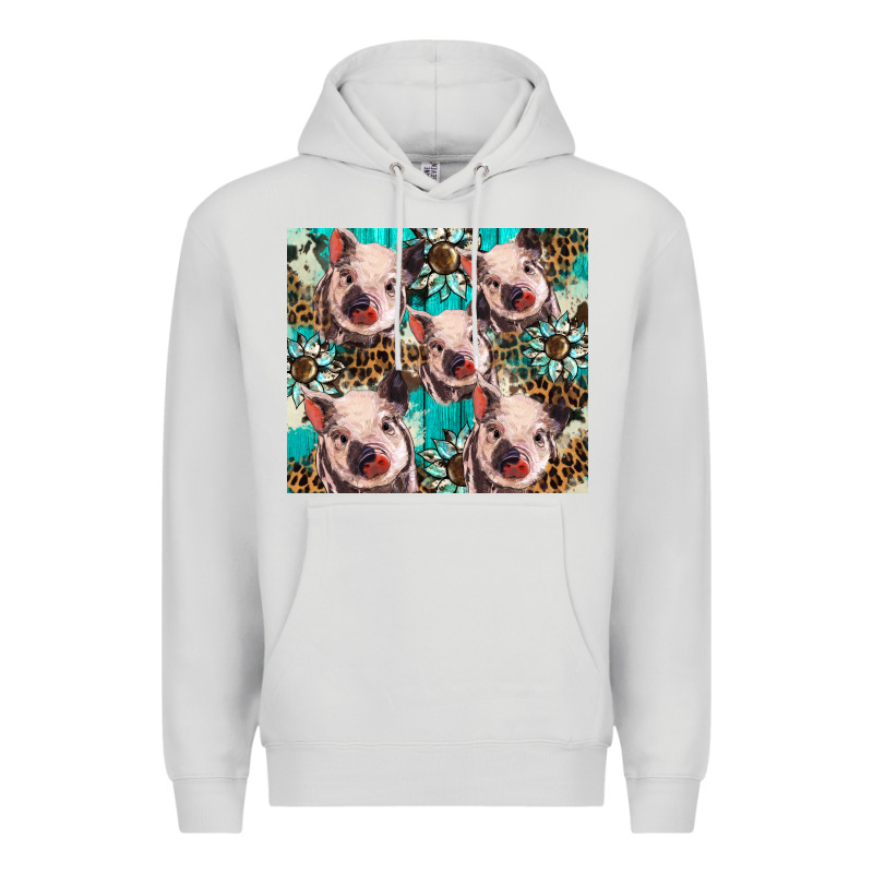 Western Cowhide Sunflower Baby Pig Premium Hoodie by BarkalooDesign | Teevron