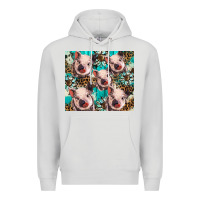 Dove Grey western cowhide sunflower baby pig Premium Hoodie - BarkalooDesign
