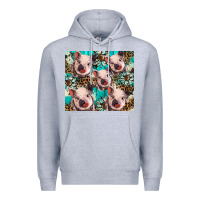 Heather Grey western cowhide sunflower baby pig Premium Hoodie - BarkalooDesign