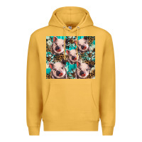 Mustard western cowhide sunflower baby pig Premium Hoodie - BarkalooDesign