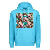 Ocean Blue western cowhide sunflower baby pig Premium Hoodie - BarkalooDesign
