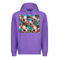 Purple western cowhide sunflower baby pig Premium Hoodie - BarkalooDesign